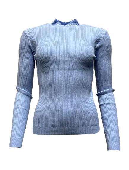 Maglia costine mezzo collo