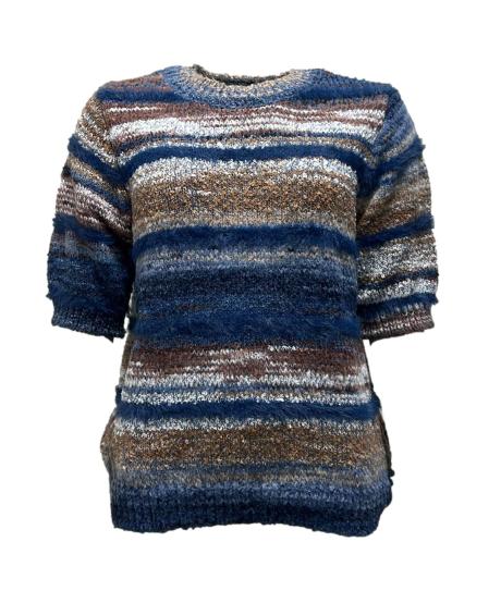 Maglia pelo righe multicolor