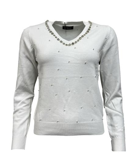 Maglione punta acc. strass