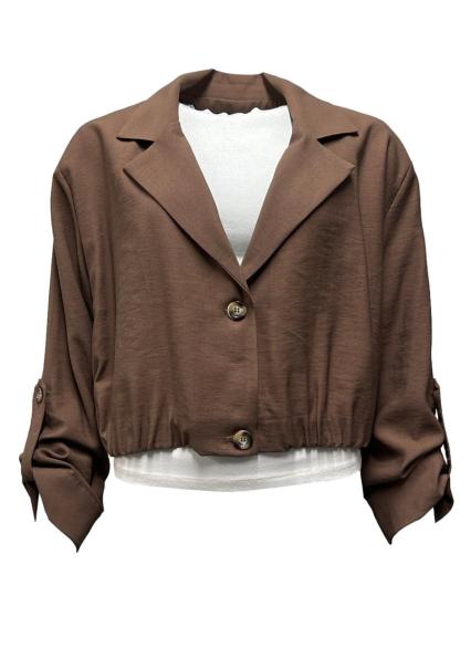 Giacca blazer misto lino