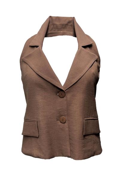 Gilet schiena nuda misto lino