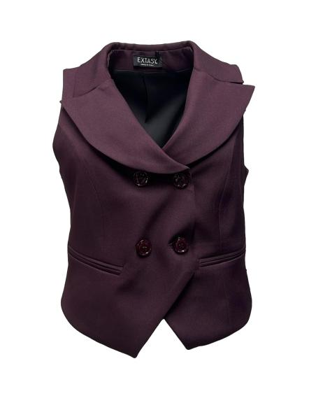 Gilet doppio petto fluido diagonale