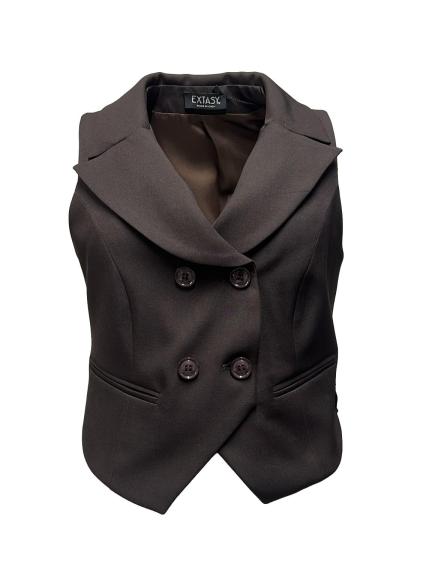 Gilet doppio petto fluido diagonale