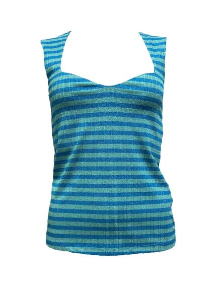 Maglia smanicata lurex