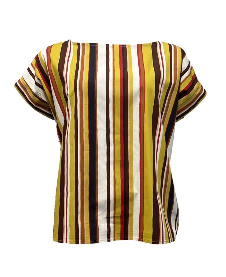 Maglia scatoletta righe multicolor