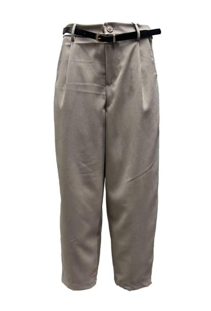 Pantalone dritto camoscio rigato