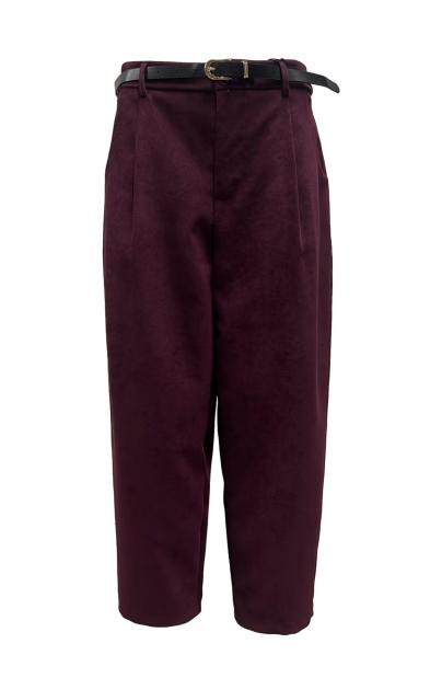 Pantalone dritto camoscio rigato