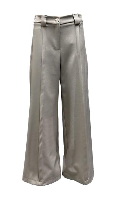 Pantalone pieghe impunture fluido diagonale