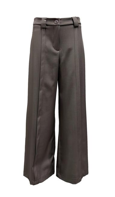 Pantalone pieghe impunture fluido diagonale