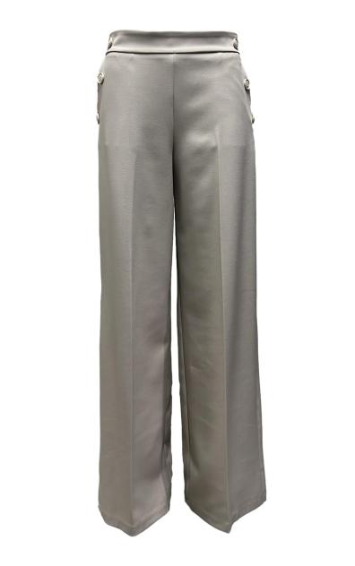 Pantalone palazzo bottoni fluido diagonale