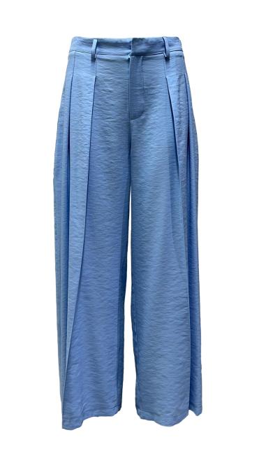 Pantalone palazzo pieghe misto-lino