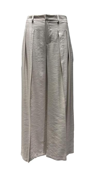 Pantalone palazzo pieghe misto-lino