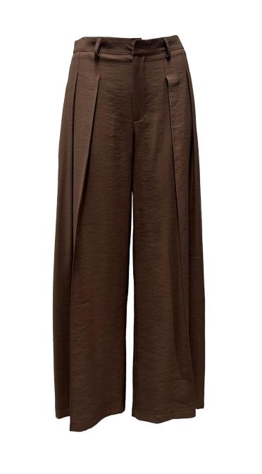 Pantalone palazzo pieghe misto-lino
