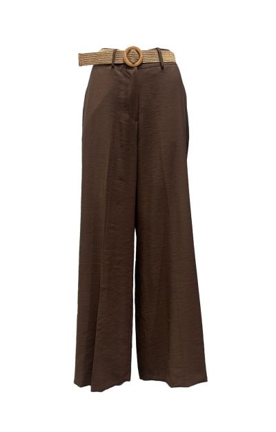 Pantalone palazzo cintura misto lino