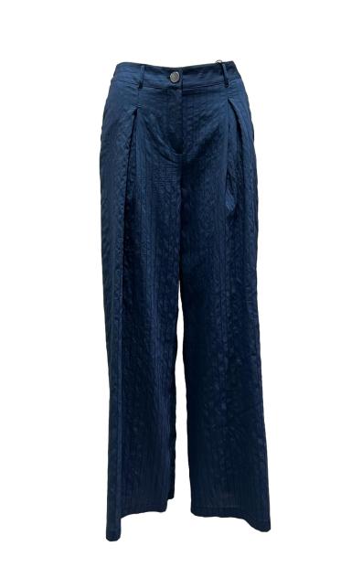 Pantalone palazzo gessato riga contrasto