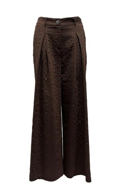 Pantalone palazzo gessato riga contrasto