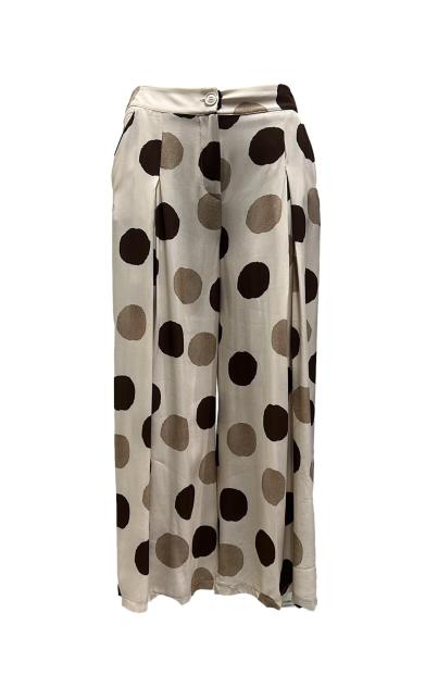 Pantalone pieghe baciate pois