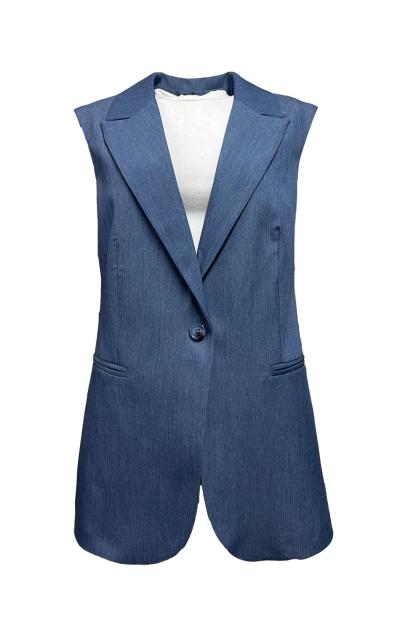 Gilet 1 bottone cotone