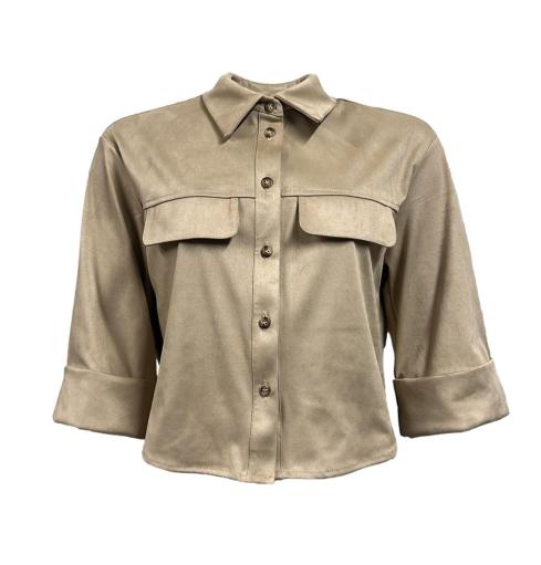 Camicia corta camoscio