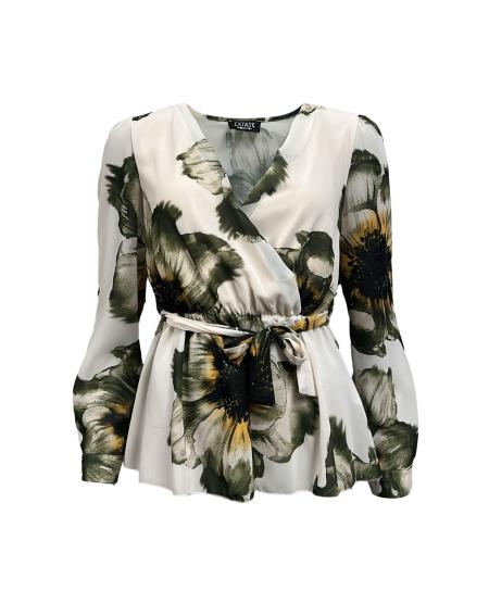 Blusa incrocio fiori