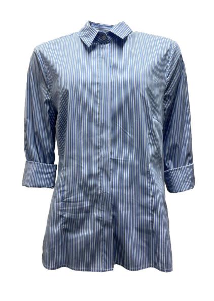 Camicia curvy righe contrasto