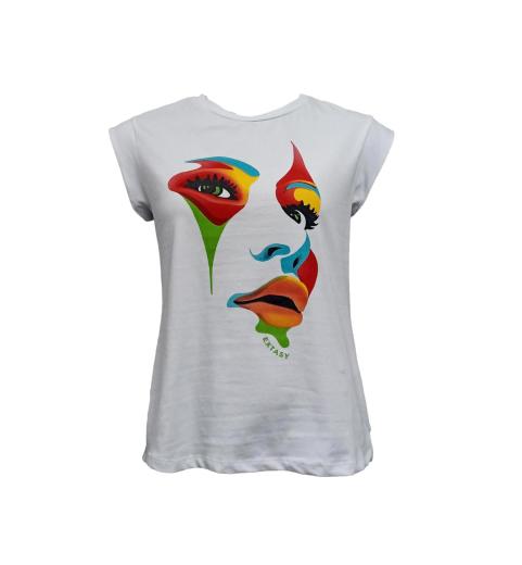 T-shirt volto multicolor