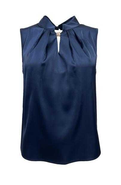 Top pieghe accessorio strass