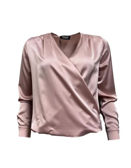 Blusa incrocio pieghe