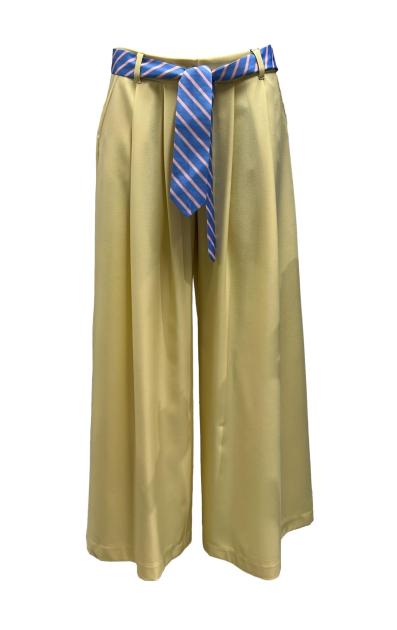 Pantalone largo cint. cravatta