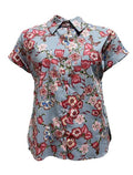Camicia riga-fiore coulisse