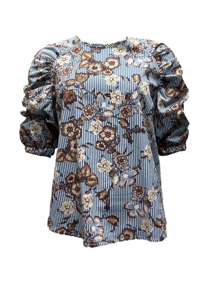 Casacca mk arriccio riga-fiori