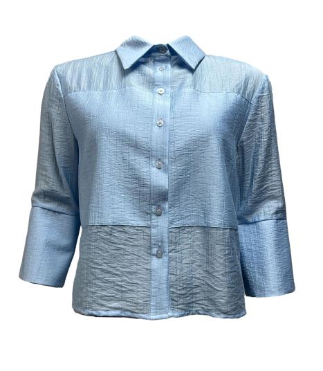 Camicia corta effetto stropicciato