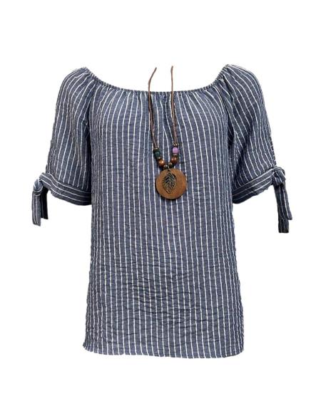 Casacca curvy lino-riga