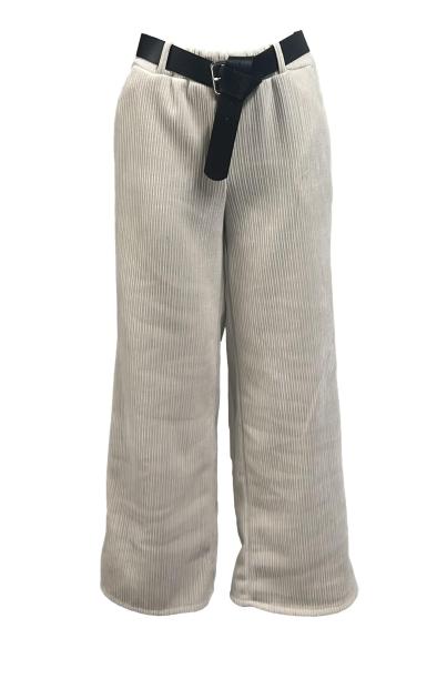 Pantalone gamba larga costine velluto