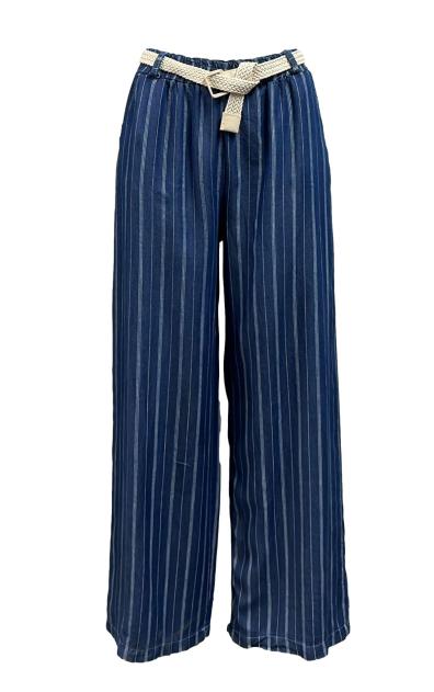 Pantalone tencel gessato