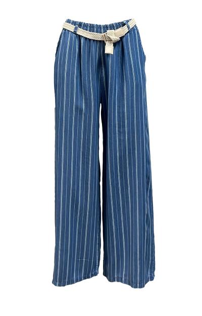 Pantalone tencel gessato