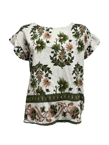 Maglia misto lino fiori