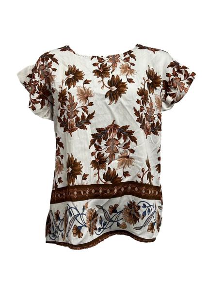 Maglia misto lino fiori