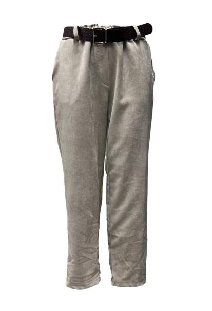 Pantalone risvolto velluto-rigato