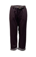 Pantalone gessato risvolto
