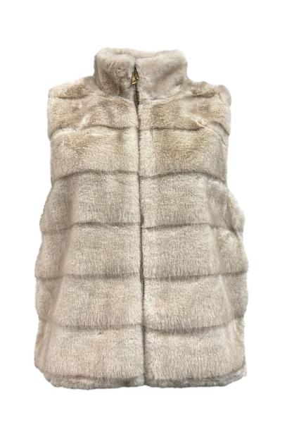 Pelliccia smanicata lupetto