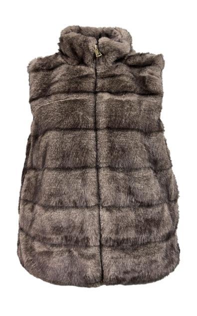 Pelliccia smanicata lupetto