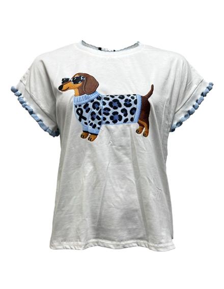 T-shirt cane maculato