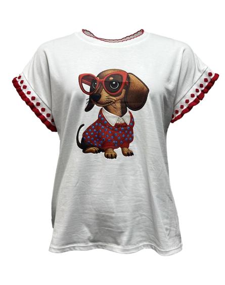 T-shirt passamaneria cane