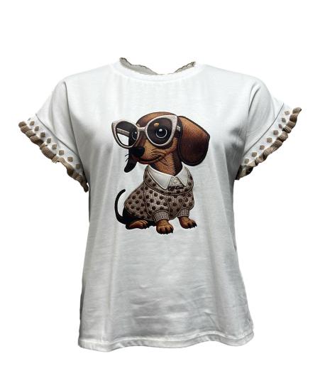 T-shirt passamaneria cane