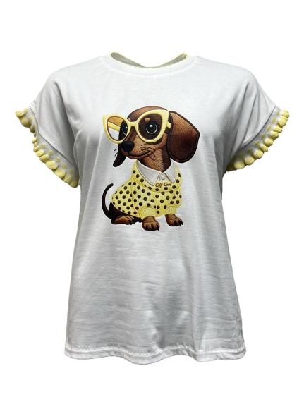 T-shirt passamaneria cane