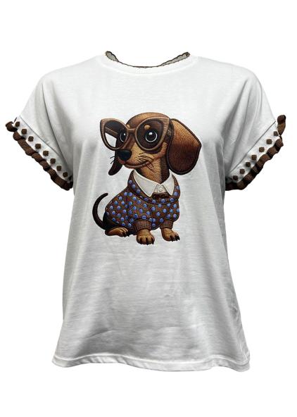 T-shirt passamaneria cane
