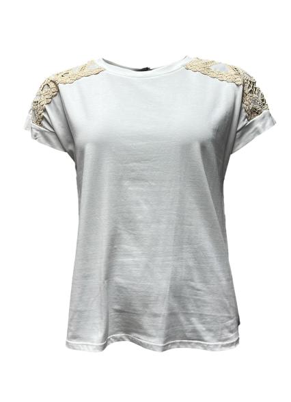 T-shirt ricamo spalle