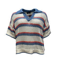 Maglione collo filo righe
