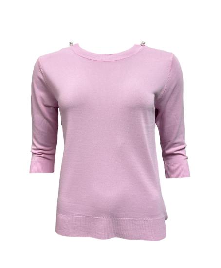 Maglia costine perle